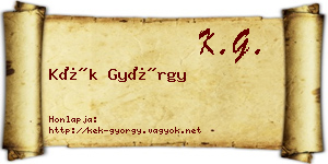 Kék György névjegykártya