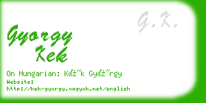 gyorgy kek business card